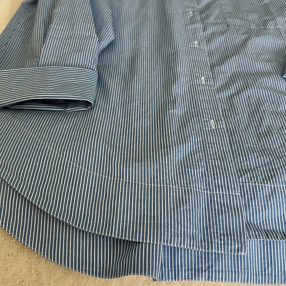 Armed Angels current season blue fine pinstriped cotton shirt. Size Small - Picture 4 of 10